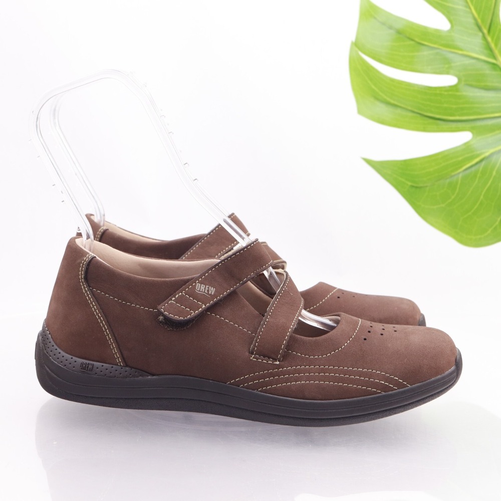 Drew Womens Orchid Mary Jane Shoe Size 9.5 N Brown Leather Comfort Walking Flats